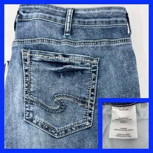 Silver Jeans Elyse Slim Boot Denim Jean 18x33 Bootcut  Western Stretch
